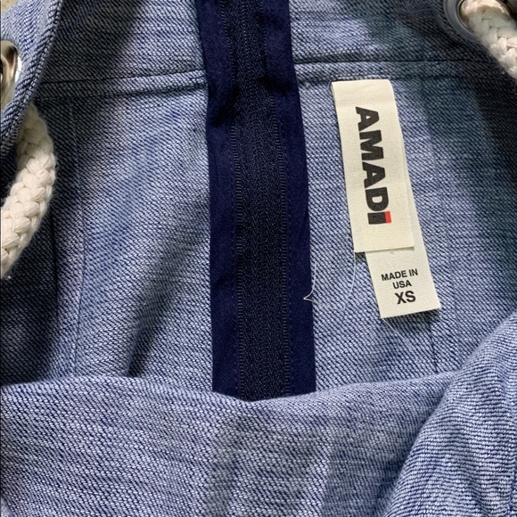 Anthropologie Amadi Denim Mini Sun Dress Rope Straps Side Pockets Size XS - Picture 6 of 7